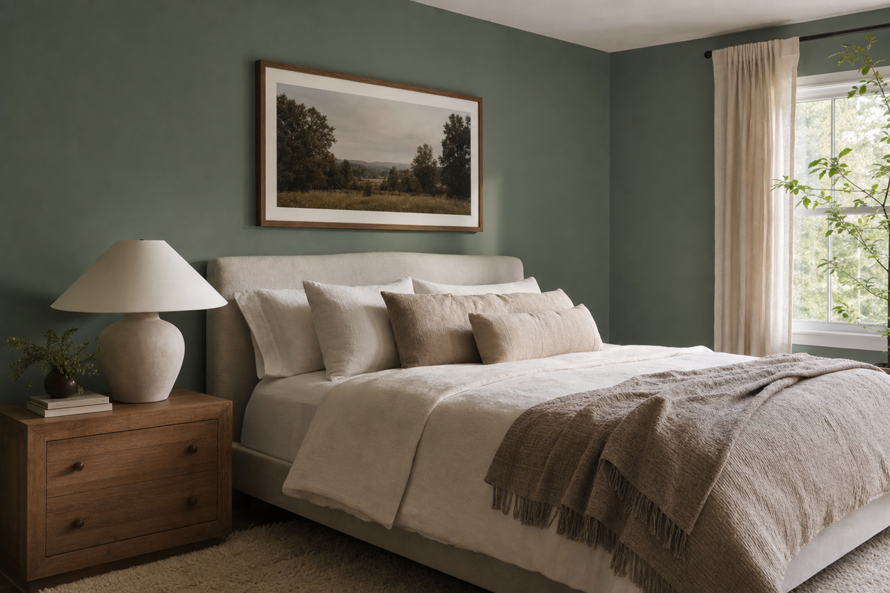 Silver Pine by Benjamin Moore on interiors