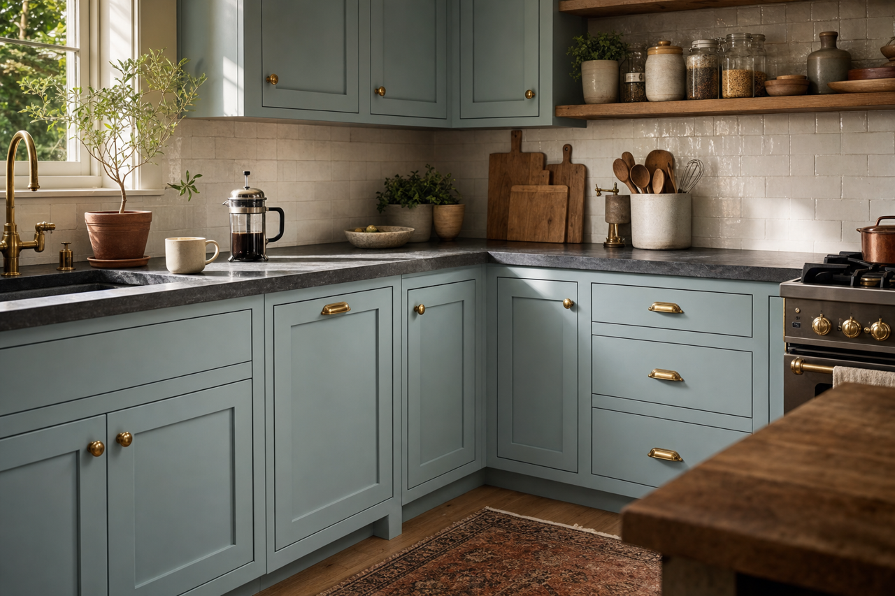 Nantucket by Benjamin Moore on cabinets
