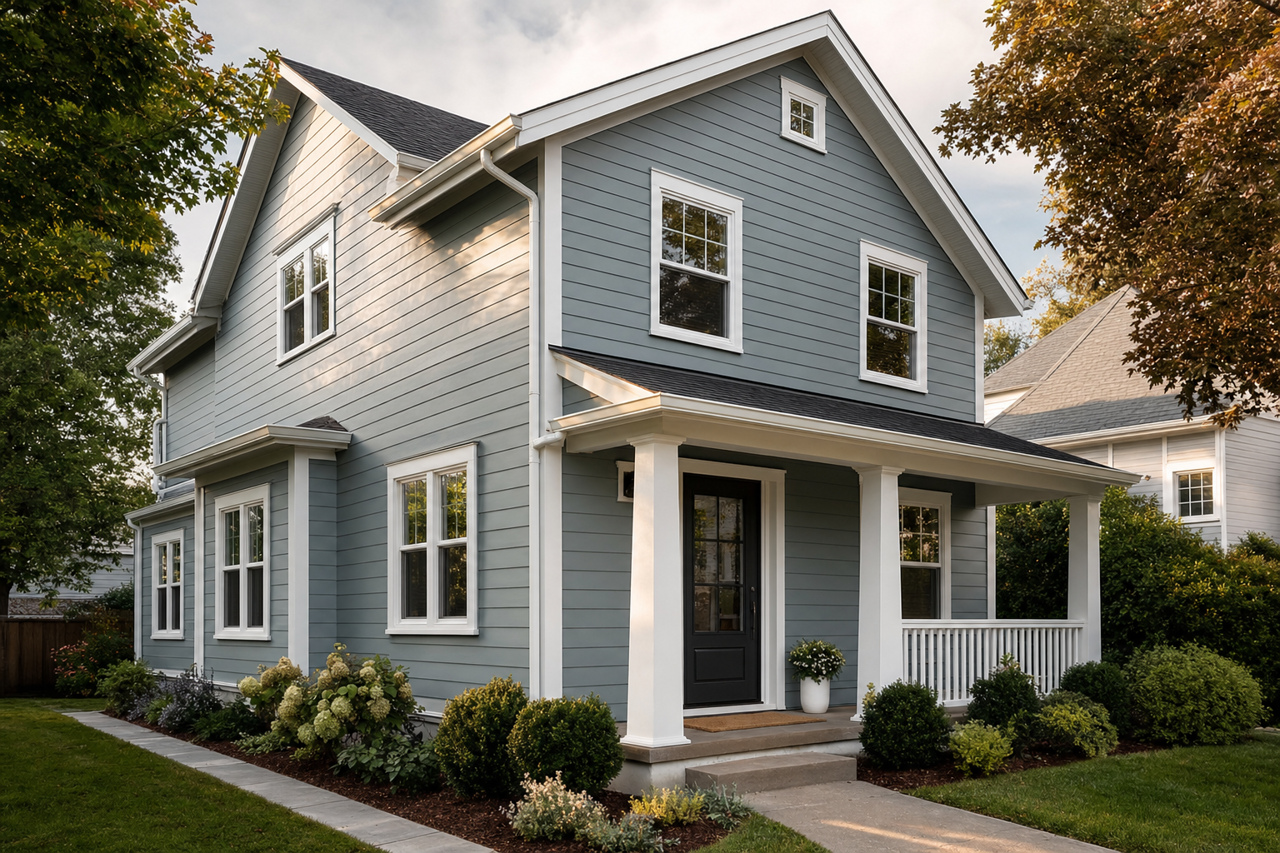 James River Gray by Benjamin Moore on exterior