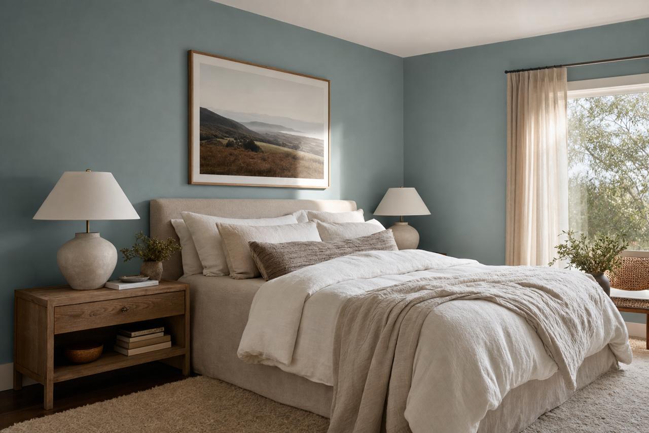 James River Gray by Benjamin Moore on interiors