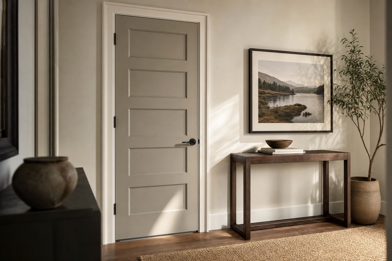 Galveston Gray by Benjamin Moore on interior-doors