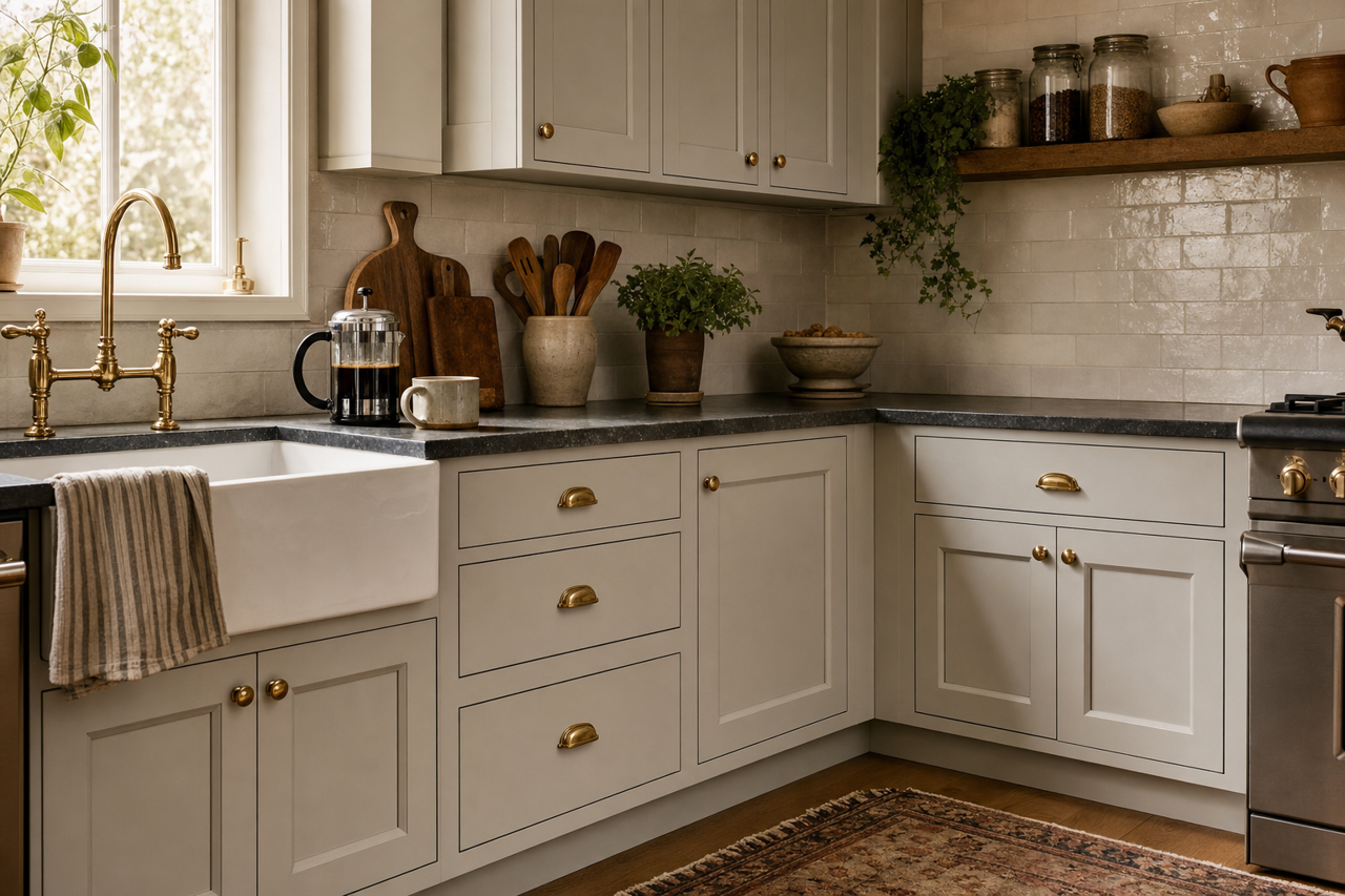 Smoke by Benjamin Moore on cabinets