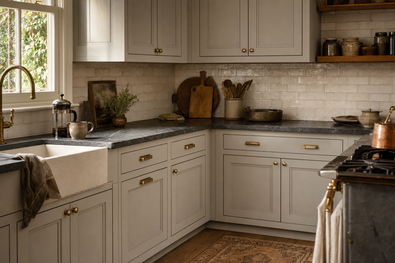 San by Benjamin Moore on cabinets