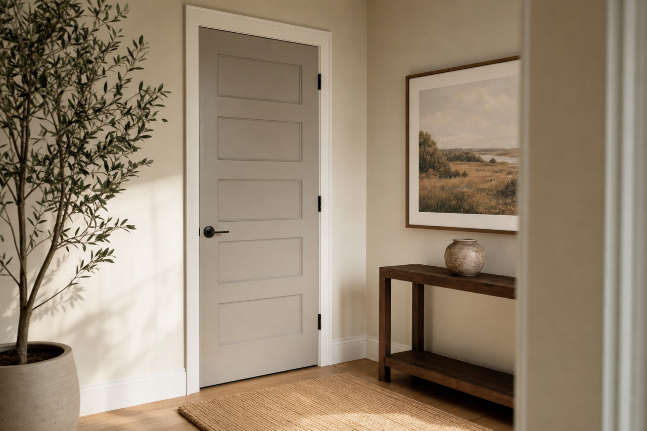 Winter by Benjamin Moore on interior-doors