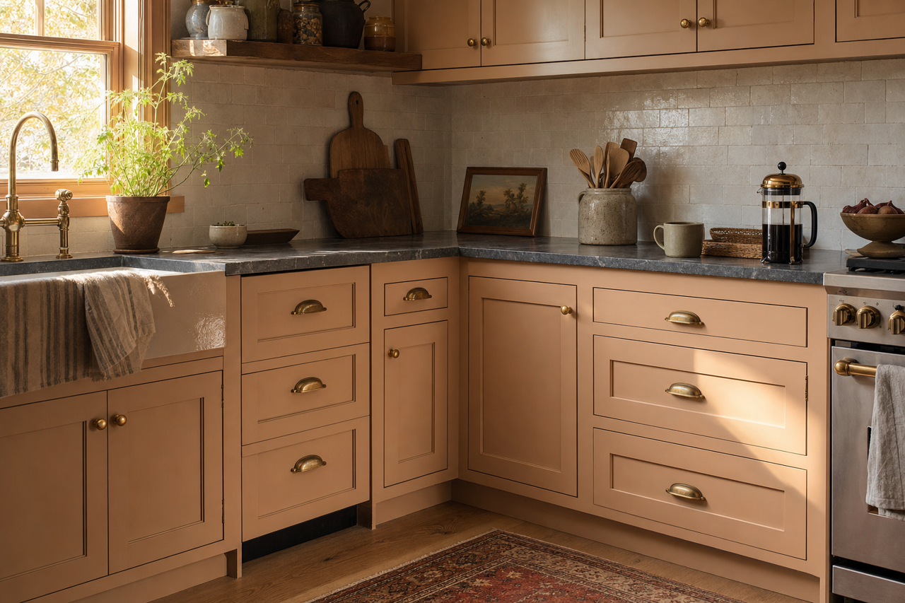 Pismo Dunes by Benjamin Moore on cabinets