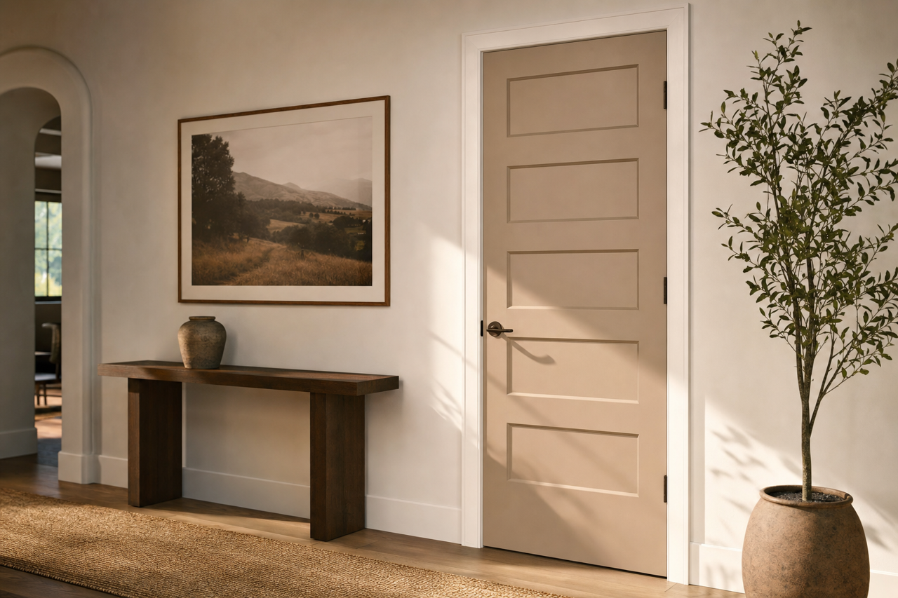 Mesa Verbe Tan by Benjamin Moore on interior-doors