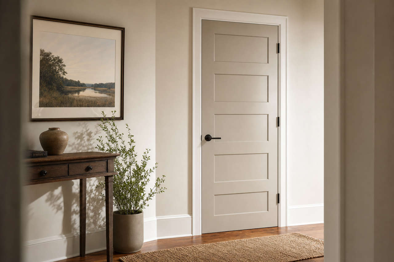 Cape by Benjamin Moore on interior-doors