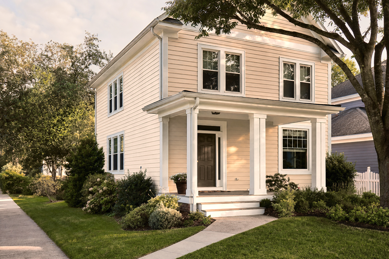 Adobe Beige by Benjamin Moore on exterior