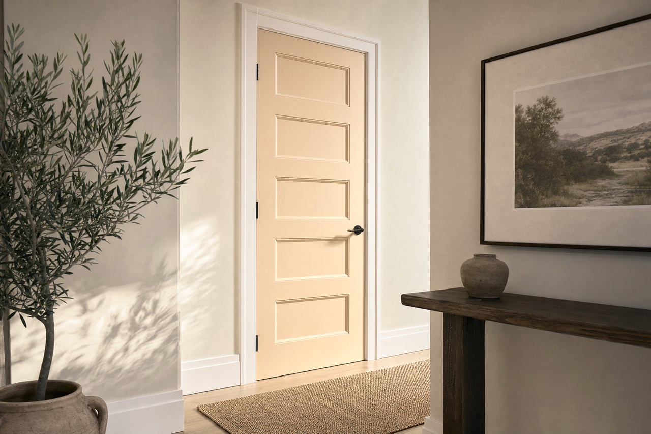 Adobe Beige by Benjamin Moore on interior-doors