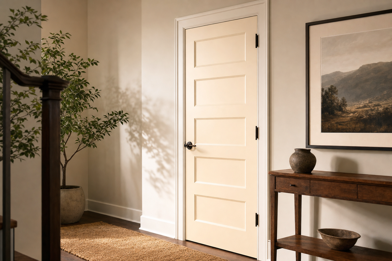 Gardenia by Benjamin Moore on interior-doors