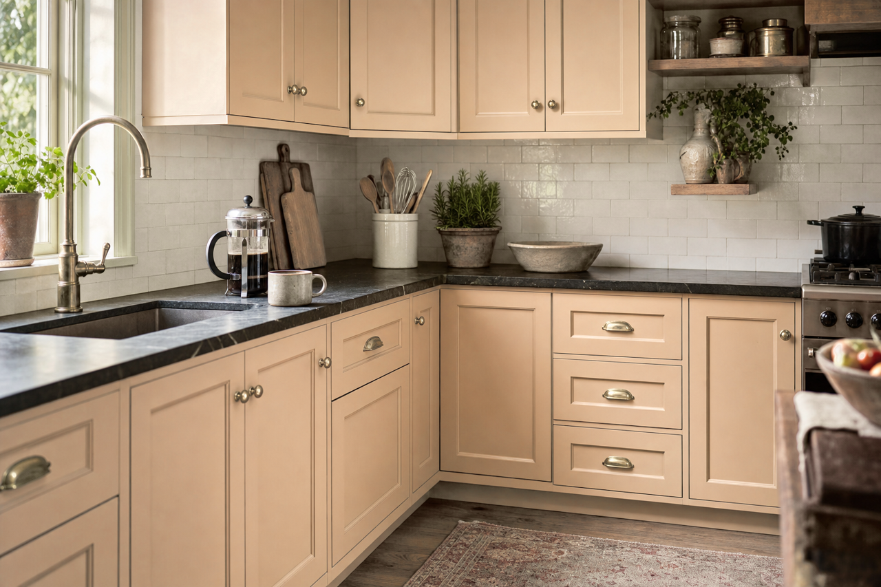 Pensive by Benjamin Moore on cabinets