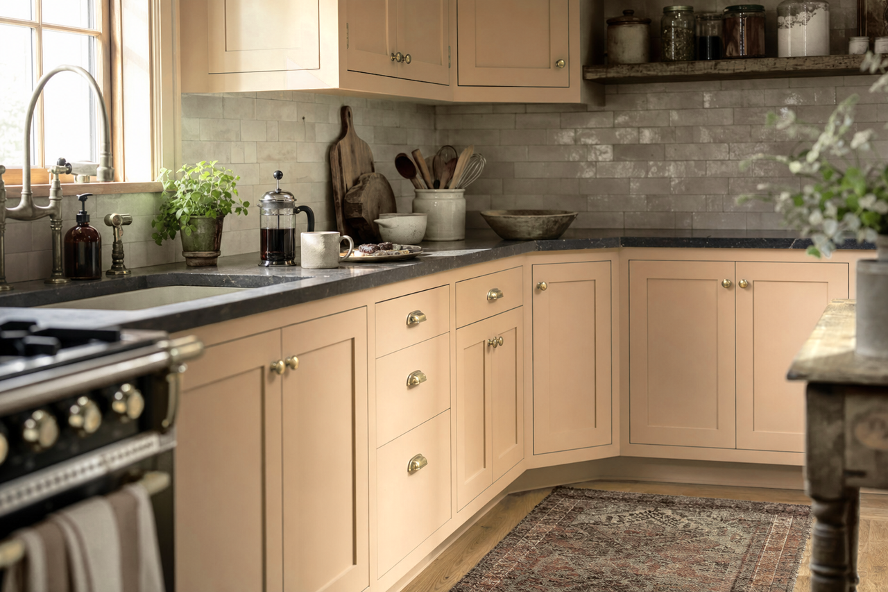 Kangaroo by Benjamin Moore on cabinets