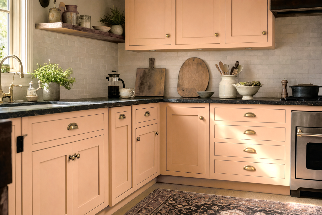 Serendipity by Benjamin Moore on cabinets