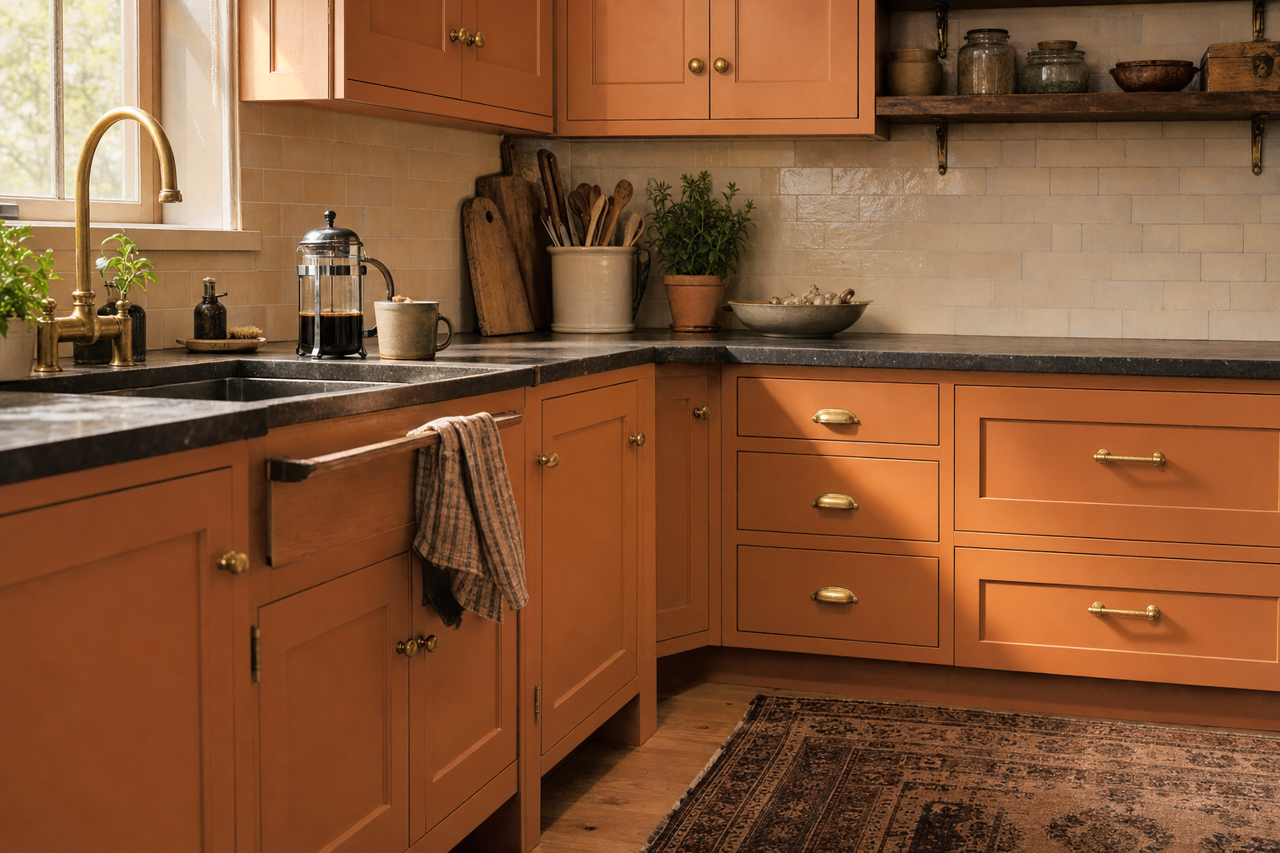 Masada by Benjamin Moore on cabinets