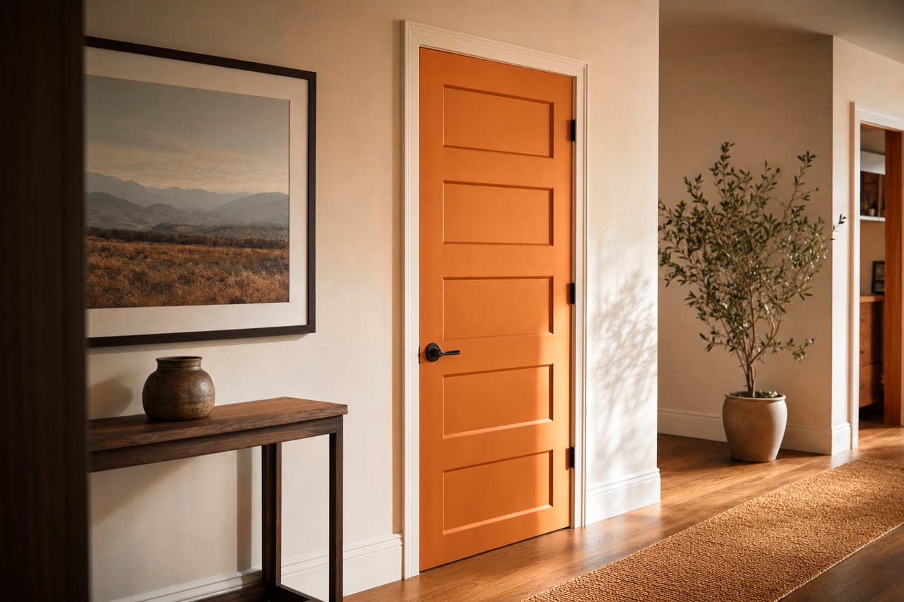 Buttered by Benjamin Moore on interior-doors