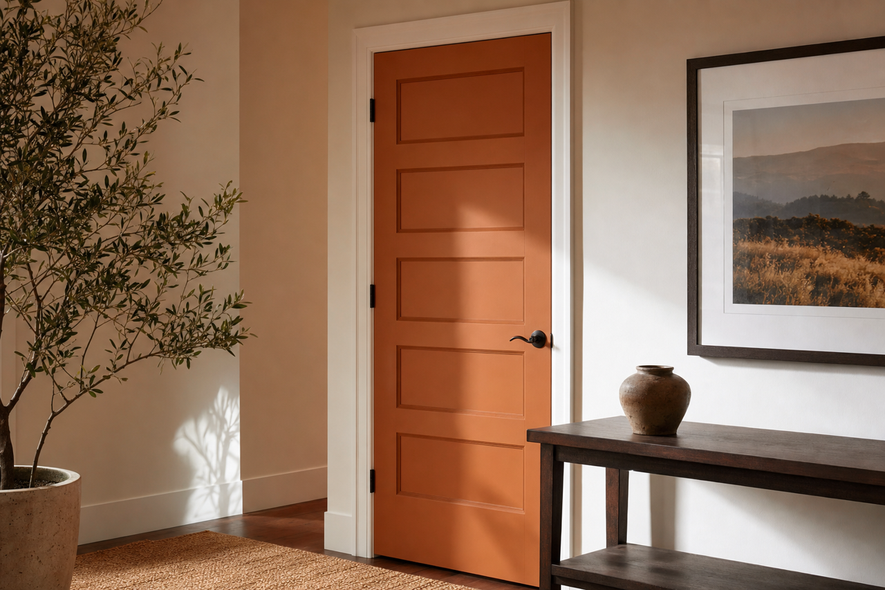 Warmed by Benjamin Moore on interior-doors