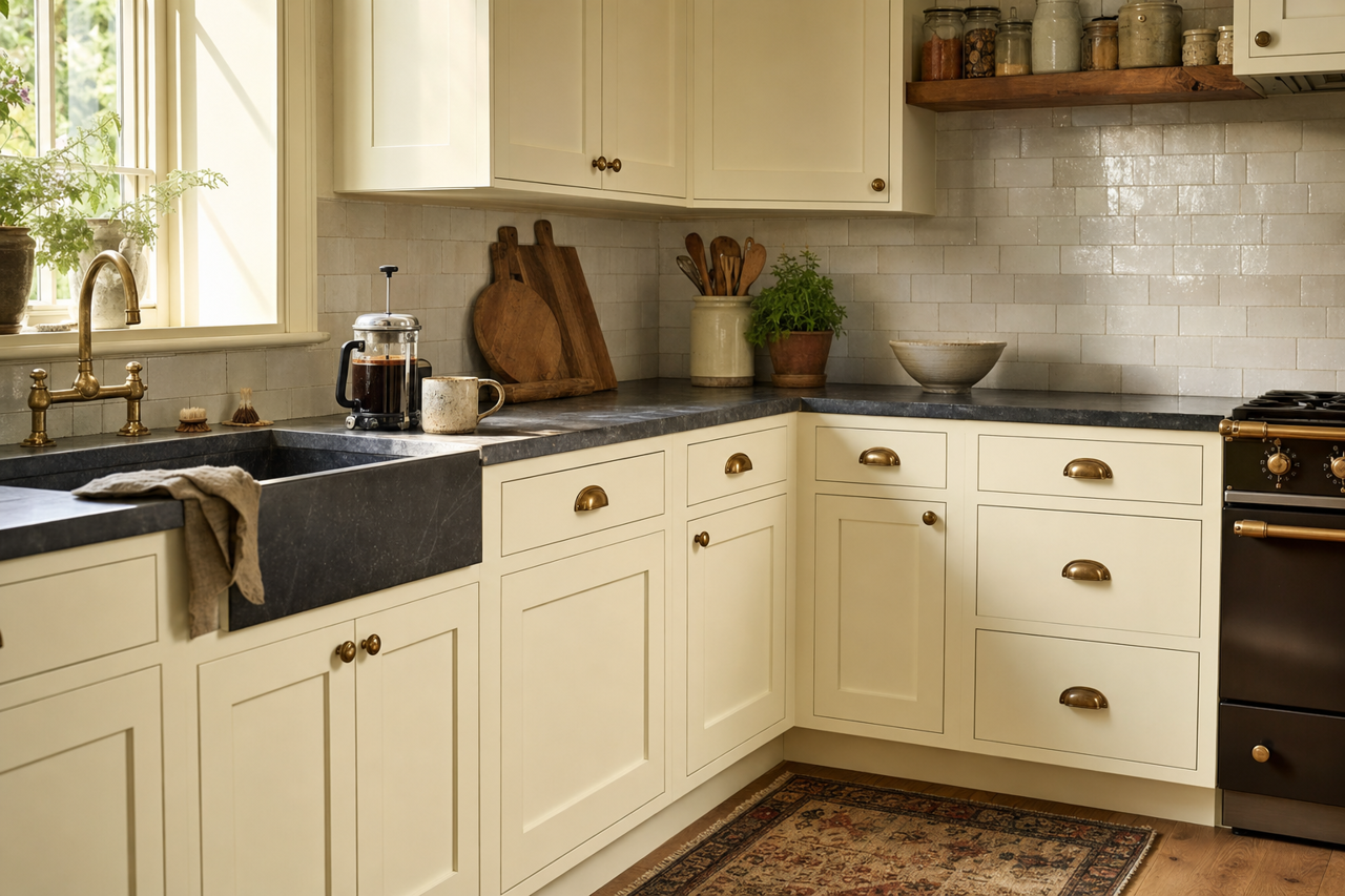 Paper by Benjamin Moore on cabinets