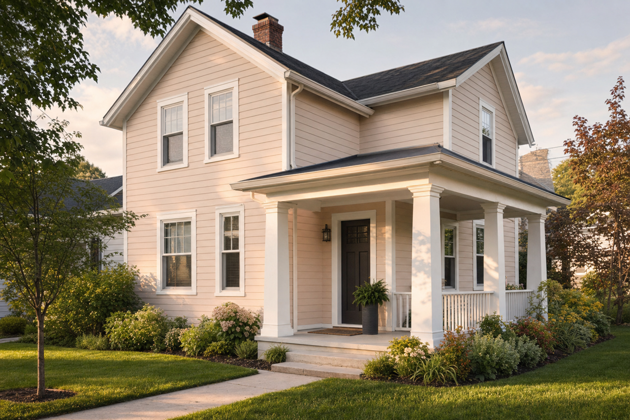 Charmeuse by Benjamin Moore on exterior