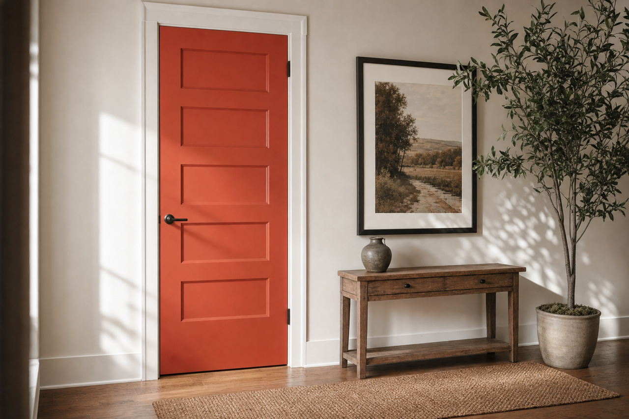 Salsa by Benjamin Moore on interior-doors