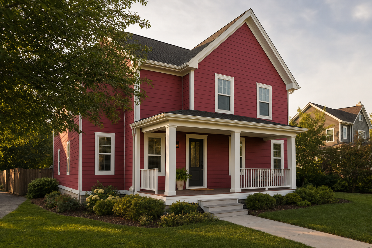 Pomegranate by Benjamin Moore on exterior