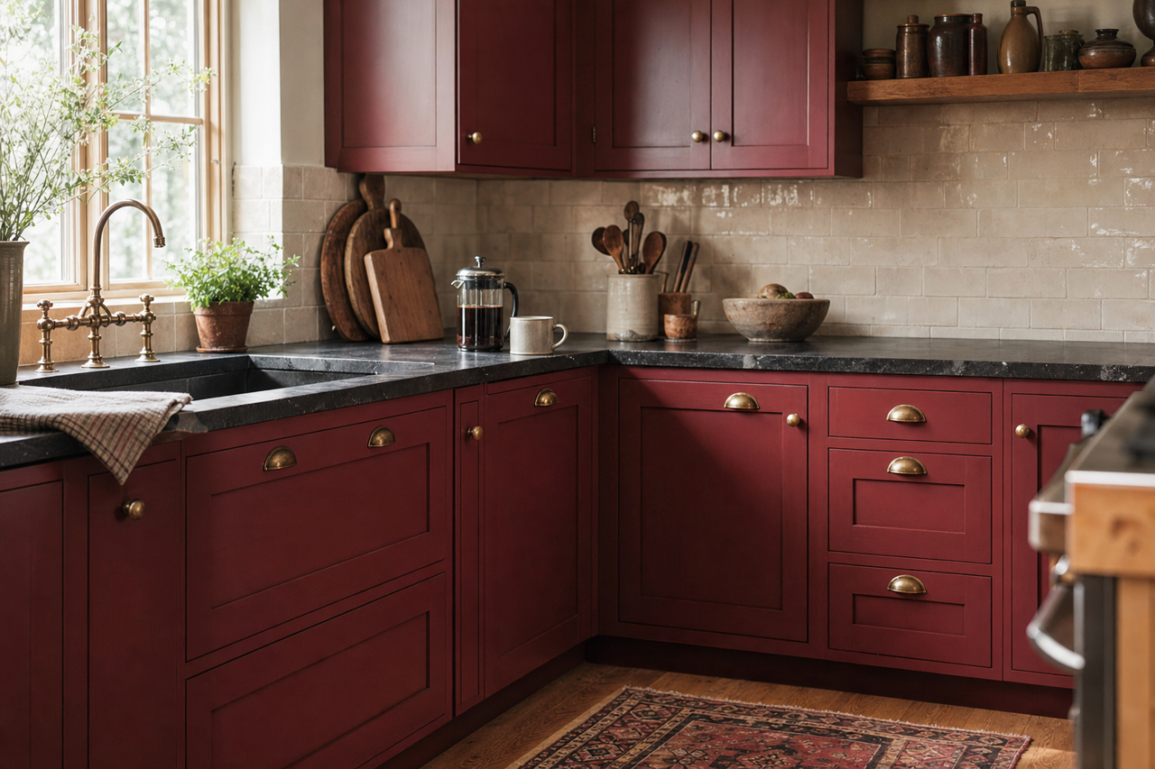 Dinner by Benjamin Moore on cabinets