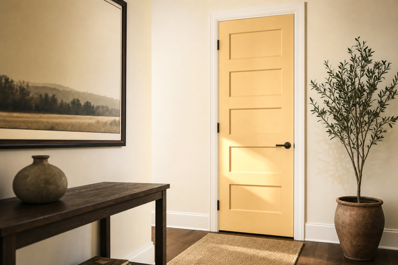 Honeymoon by Benjamin Moore on interior-doors