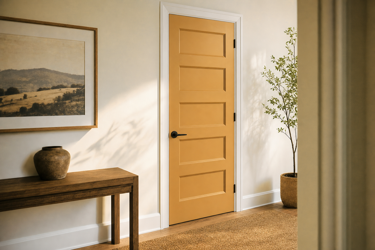 Kurkuma by Benjamin Moore on interior-doors
