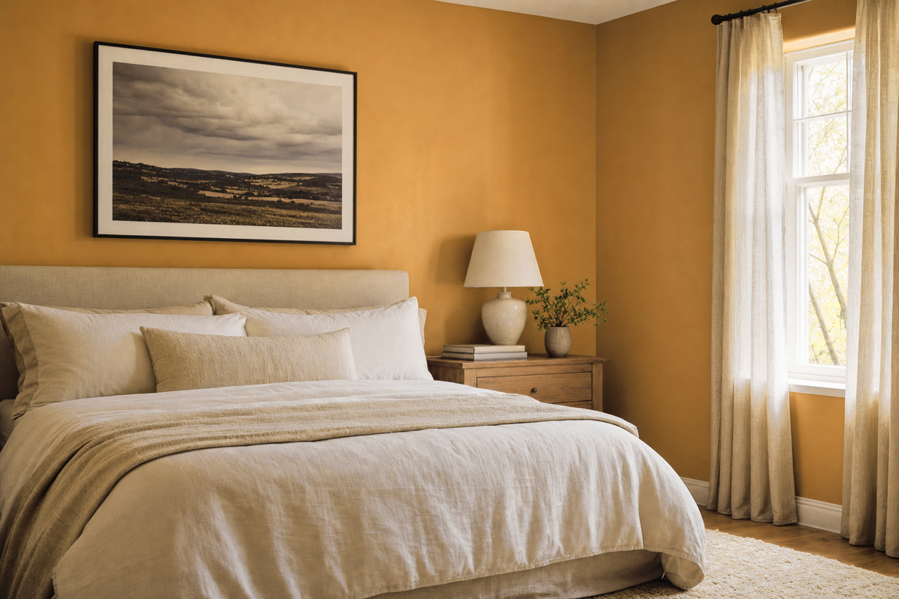 Kurkuma by Benjamin Moore on interiors
