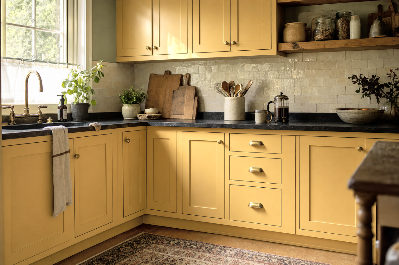 Citrine by Benjamin Moore on cabinets