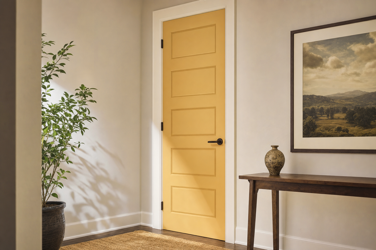 Citrine by Benjamin Moore on interior-doors