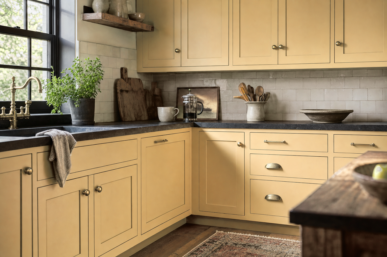 Splendor by Benjamin Moore on cabinets