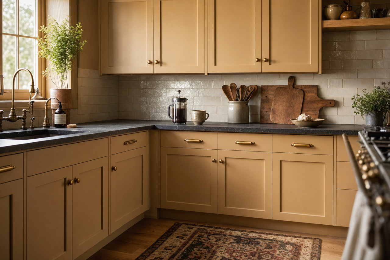 Glacial by Benjamin Moore on cabinets