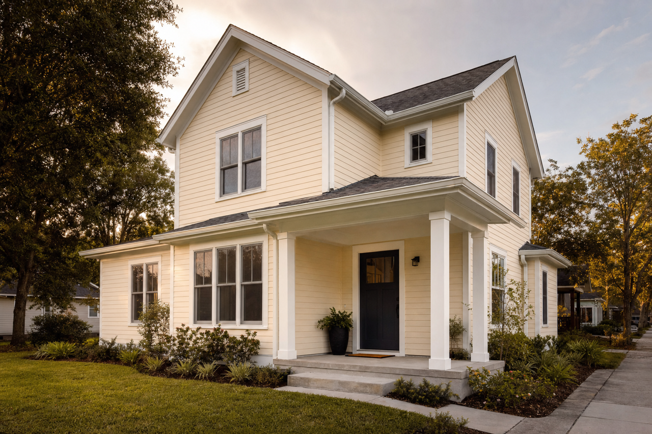 Lychee by Benjamin Moore on exterior