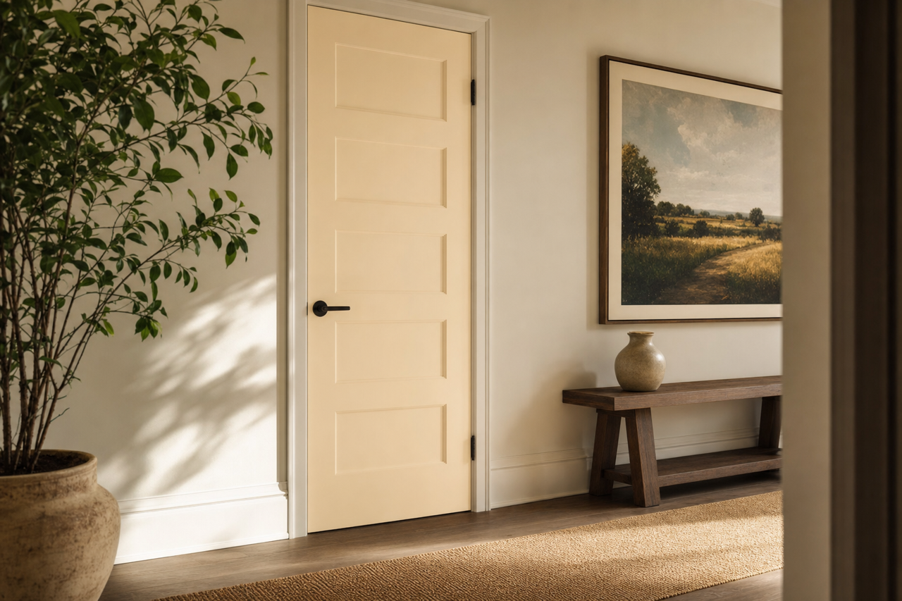 Lychee by Benjamin Moore on interior-doors