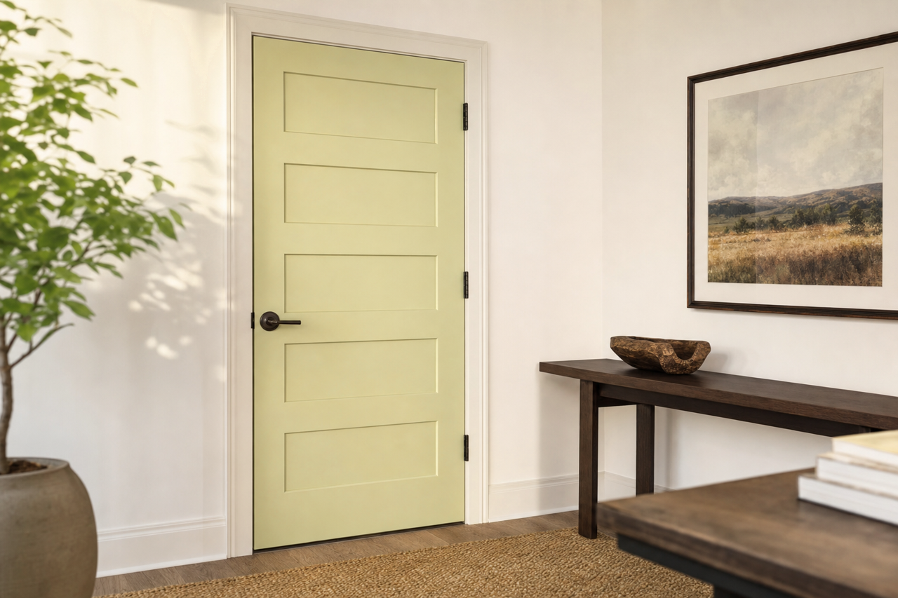 Grasshopper by Benjamin Moore on interior-doors