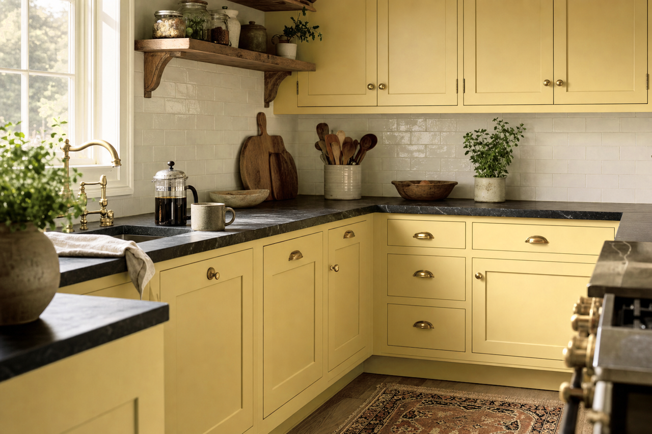 Anjou by Benjamin Moore on cabinets