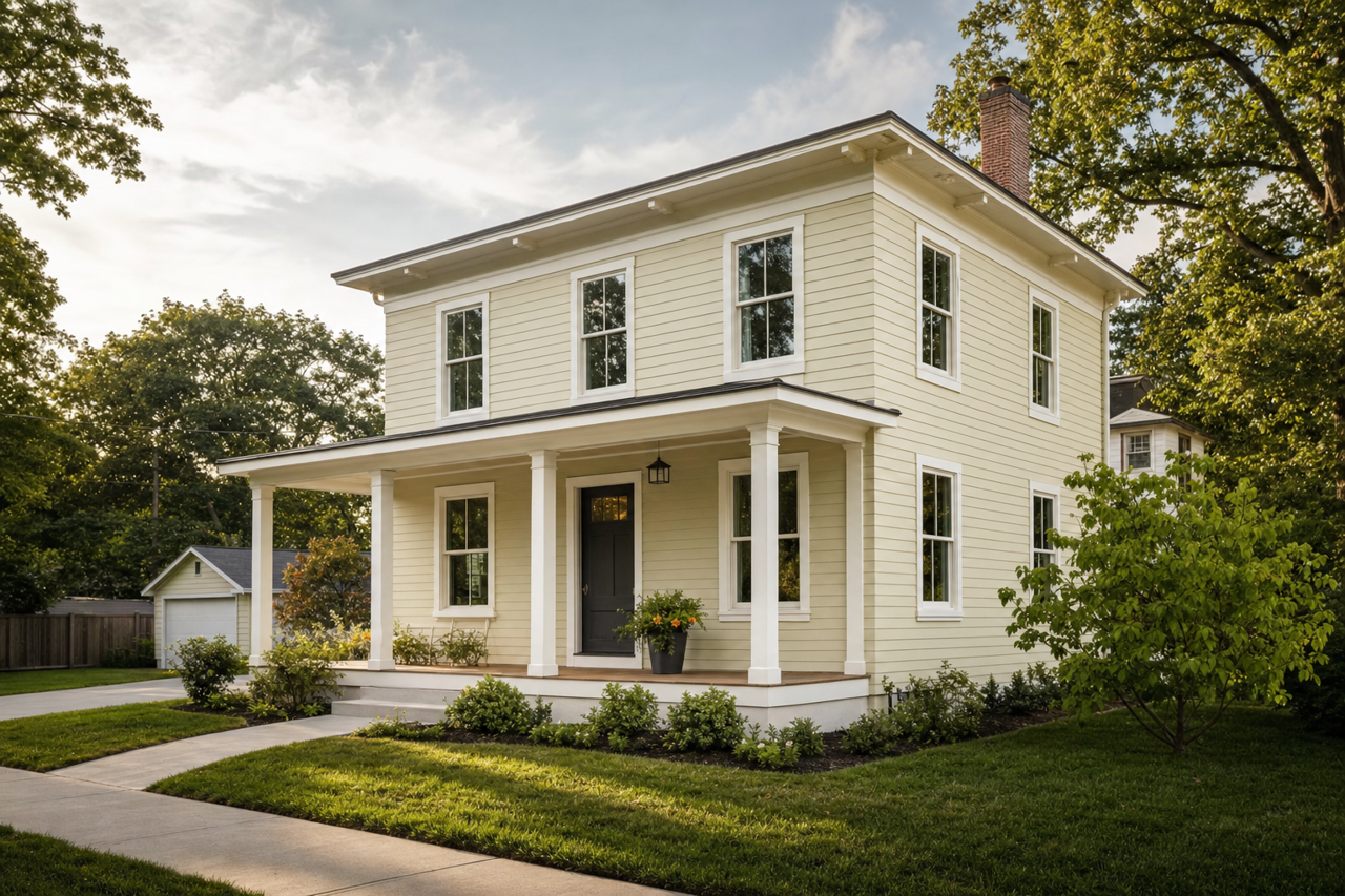 Spa by Benjamin Moore on exterior