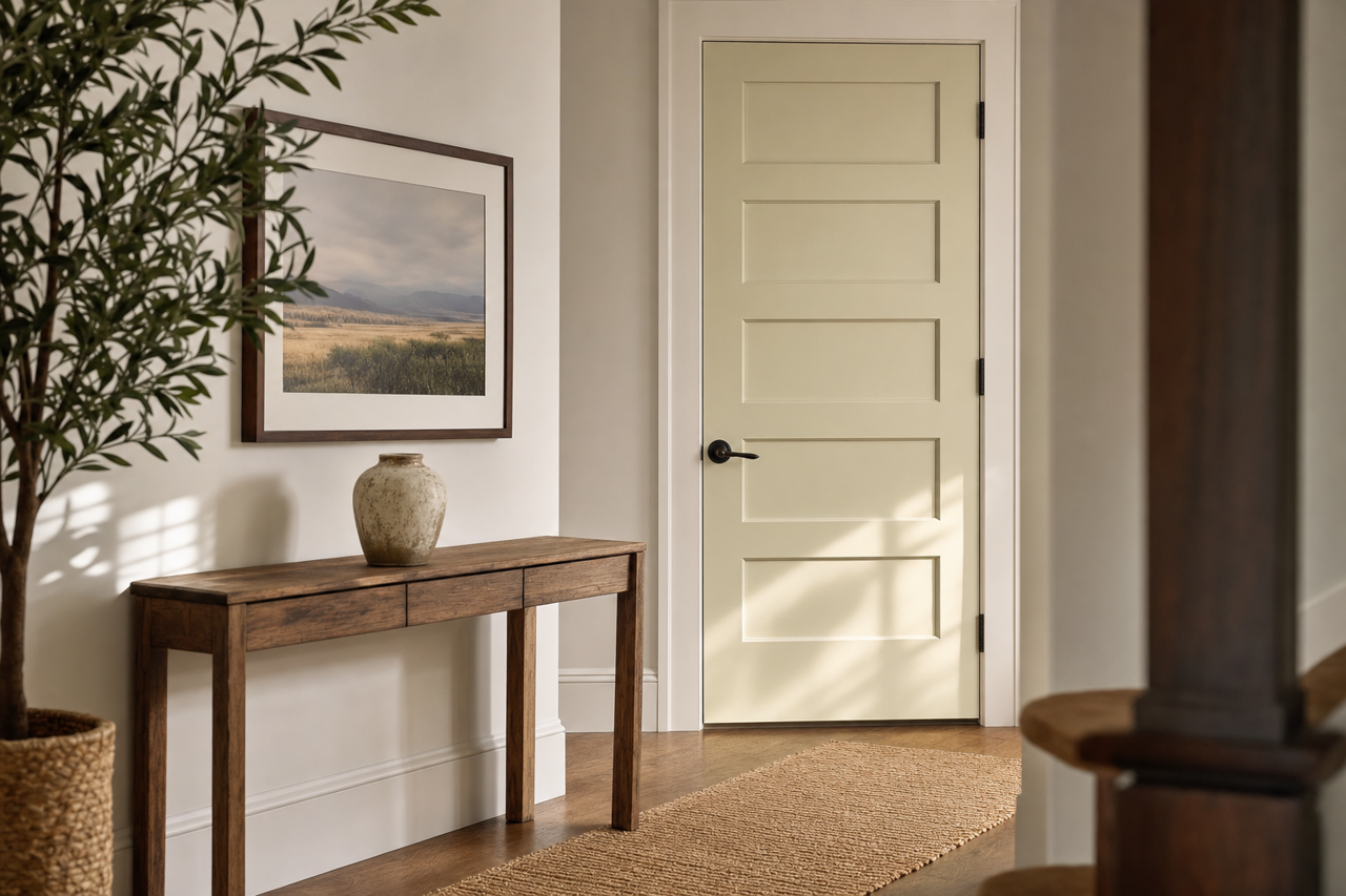 Spa by Benjamin Moore on interior-doors