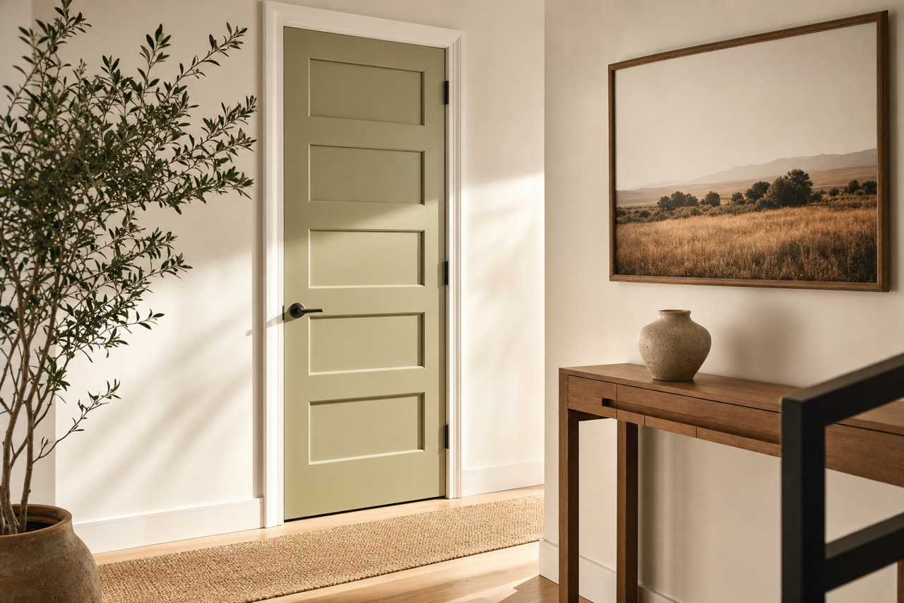 Aventurine by Benjamin Moore on interior-doors
