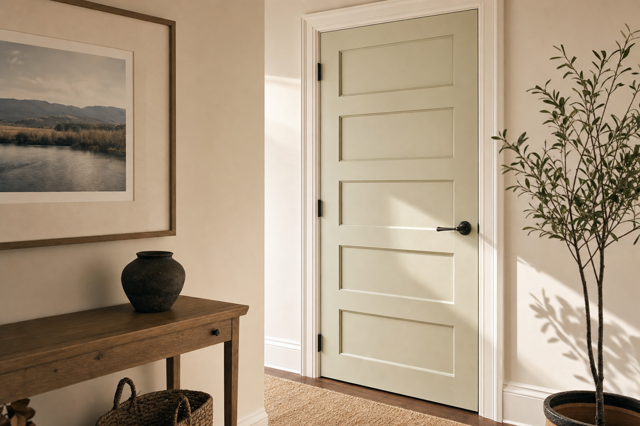 Wind by Benjamin Moore on interior-doors