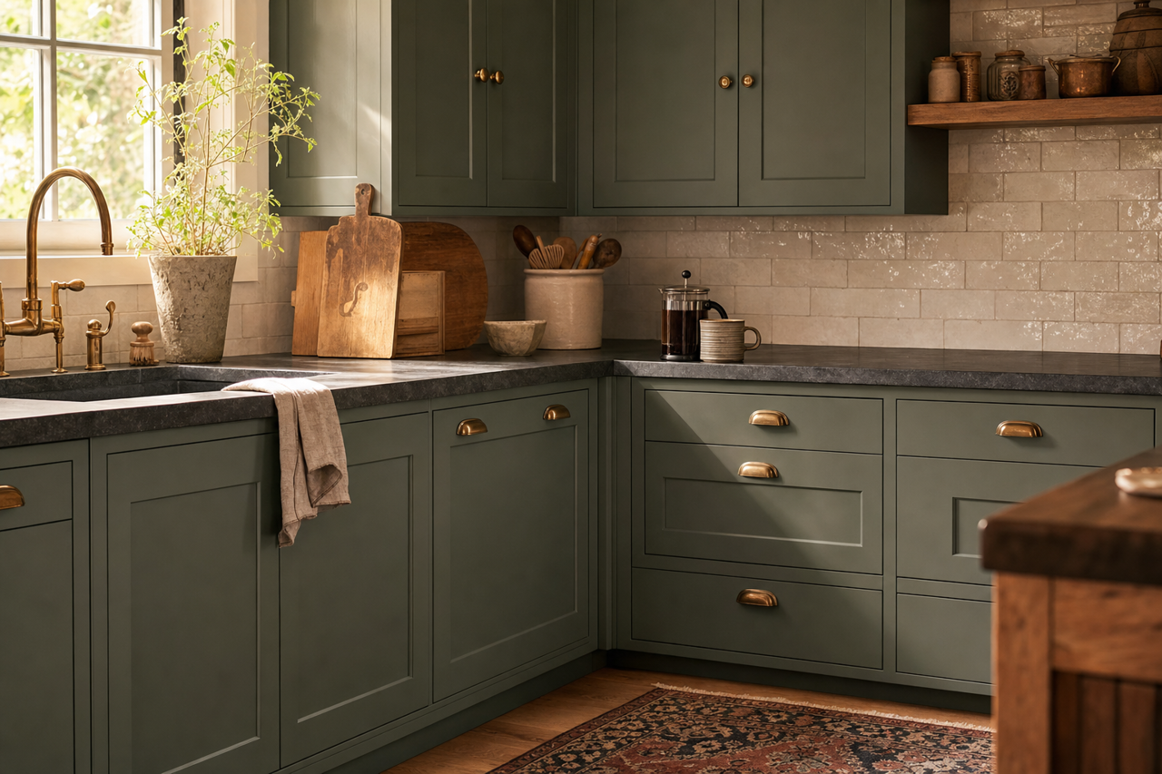 Boreal by Benjamin Moore on cabinets