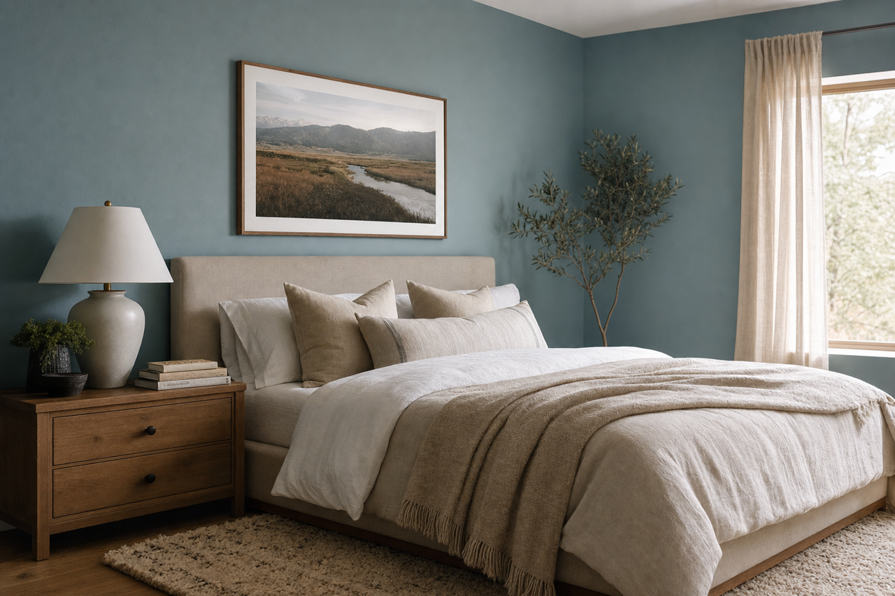 Blue by Benjamin Moore on interiors