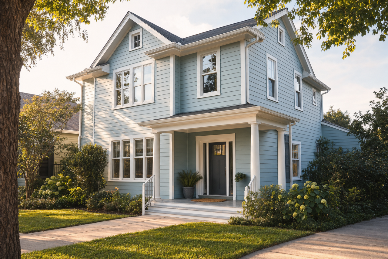 Exhale by Benjamin Moore on exterior