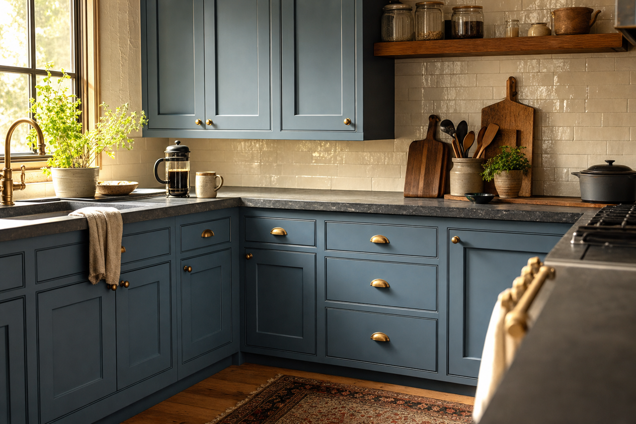 Schooner by Benjamin Moore on cabinets