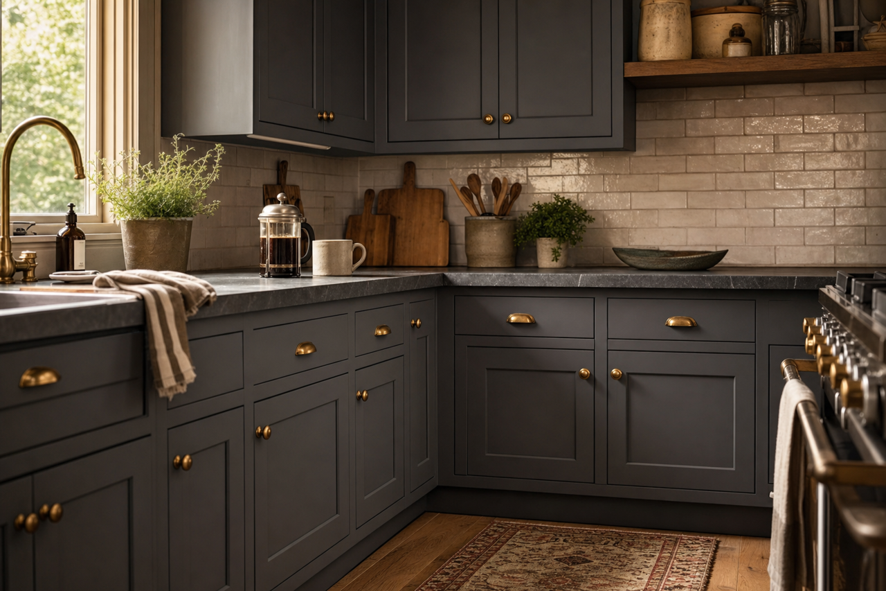 Mysterious by Benjamin Moore on cabinets