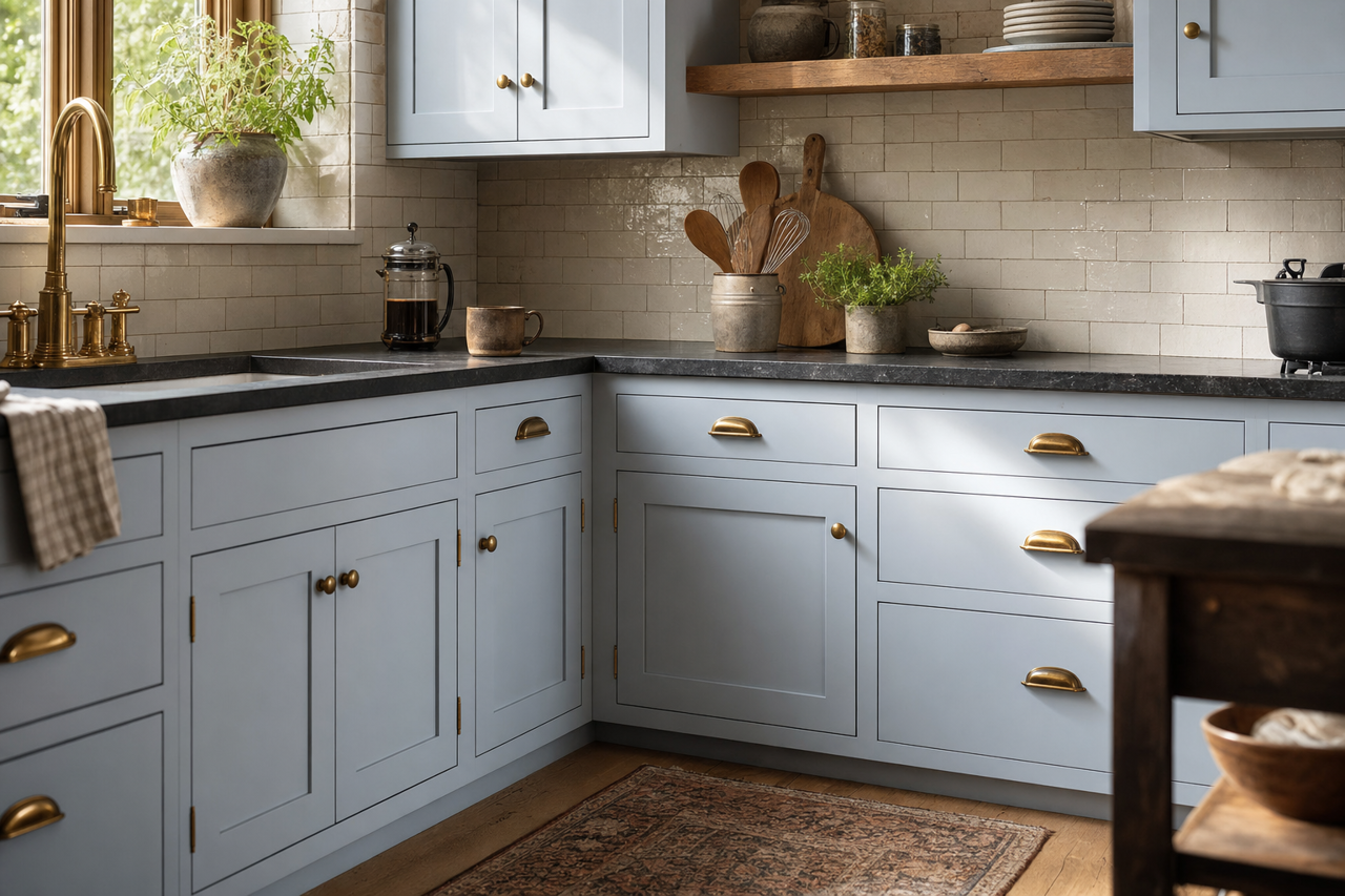 Instinct by Benjamin Moore on cabinets