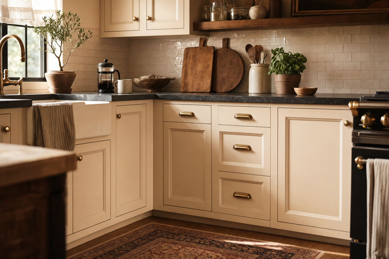 Peau by Benjamin Moore on cabinets