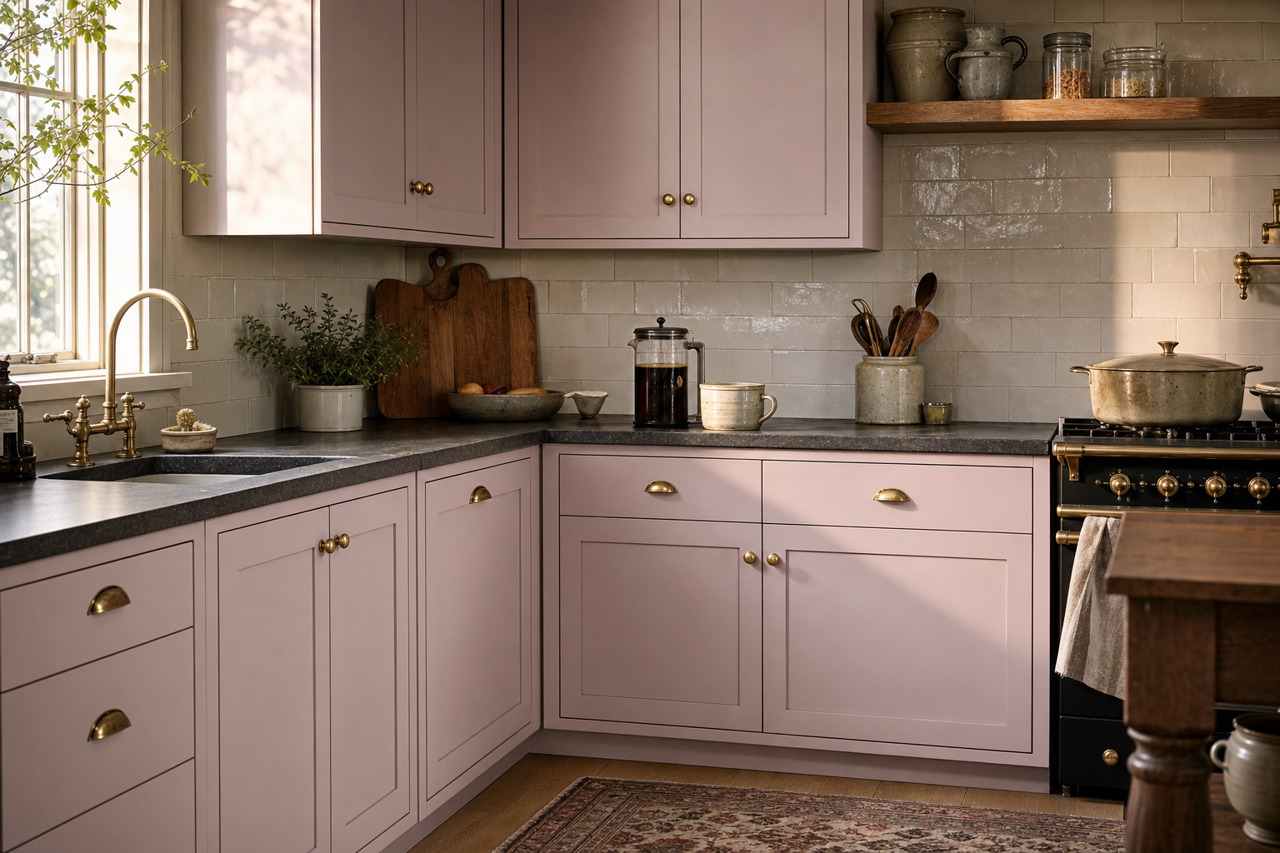 Violetta by Benjamin Moore on cabinets