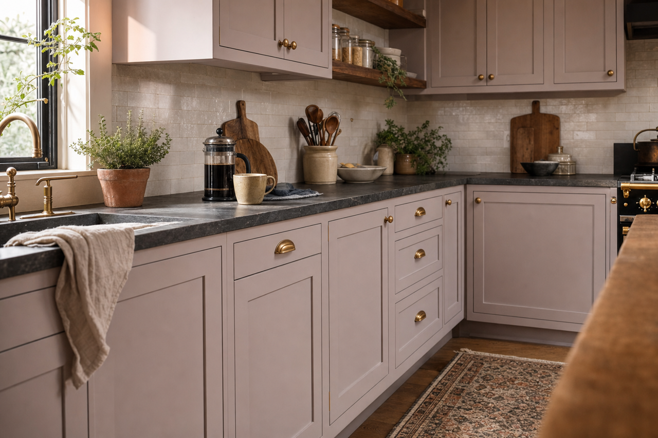 Sanctuary by Benjamin Moore on cabinets