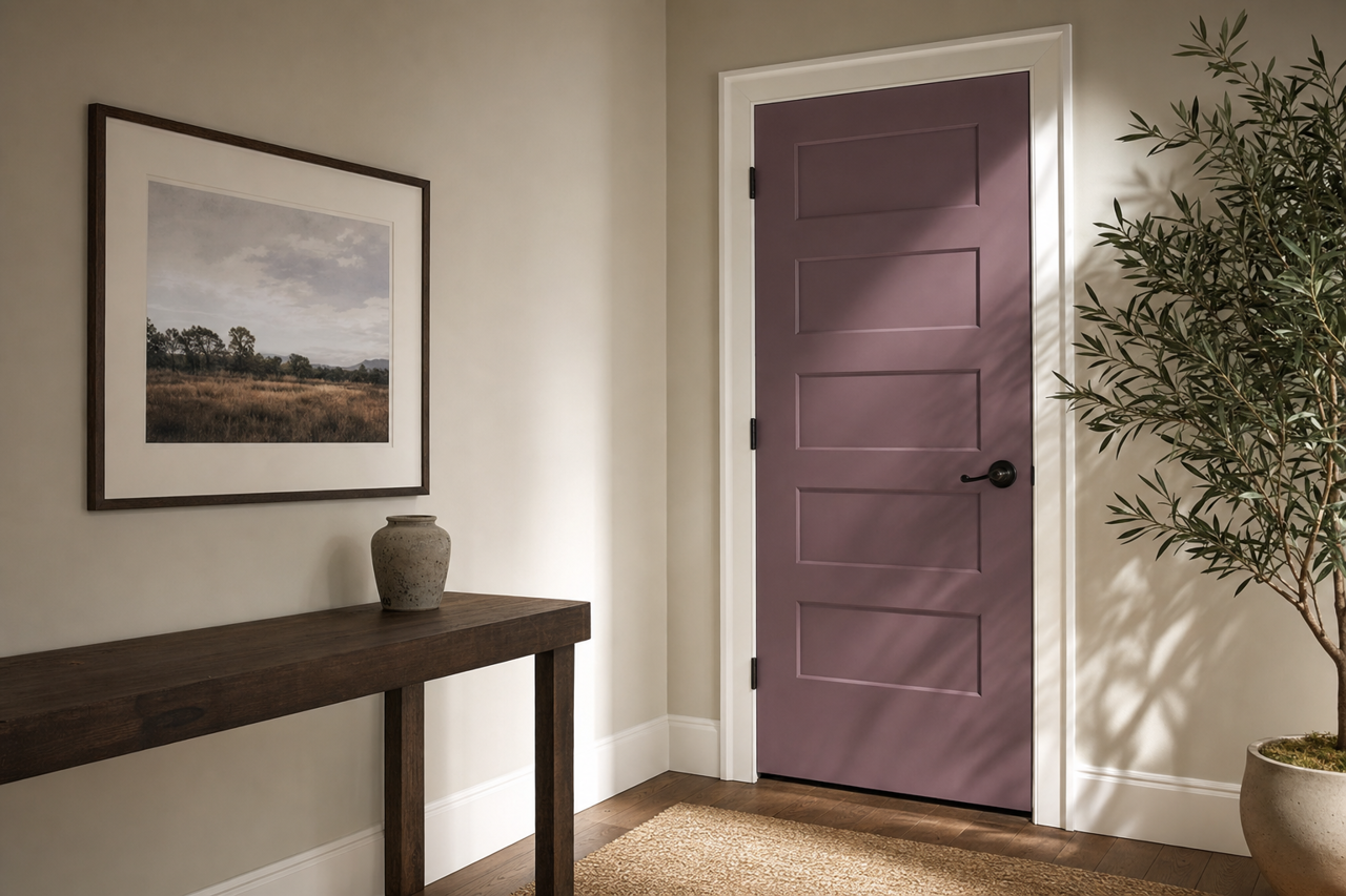 Kalamata by Benjamin Moore on interior-doors